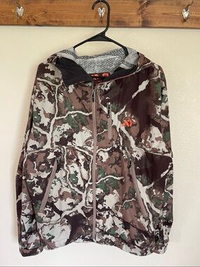 First Lite Men's Camo Hooded Softshell Hunting Jacket M Outdoors Performance